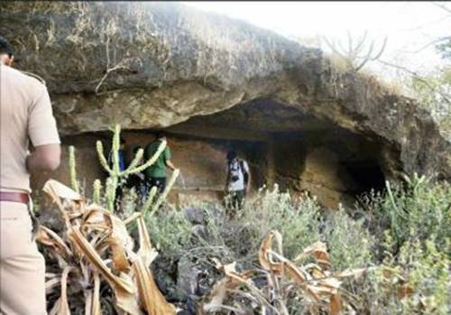 One of the new caves, about an hours hike north-east from Kanheri. (TOI photo by Sandeep Takke)